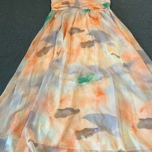 Multicolor Women's Chiffon lined dress